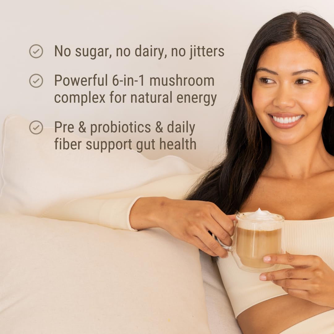 Live Conscious Beyond Brew - Coffee Alternative - Low Caffeine - Mushroom Complex w/Lion’s Mane, Reishi, Cordyceps & Chaga for Sustained Focus, Energy & Immunity - w/Prebiotics & Probiotics - 30 - PrimeBioHealth - canada supplements