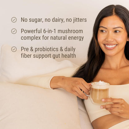 Live Conscious Beyond Brew - Coffee Alternative - Low Caffeine - Mushroom Complex w/Lion’s Mane, Reishi, Cordyceps & Chaga for Sustained Focus, Energy & Immunity - w/Prebiotics & Probiotics - 30 - PrimeBioHealth - canada supplements