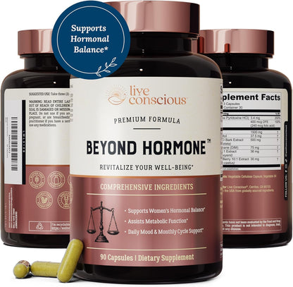 Live Conscious Beyond Collagen Powder & Beyond Hormone | Hair, Skin, Nail, and Joint Support + Promotes Healthy Estrogen Balance for Women - PrimeBioHealth - canada supplements