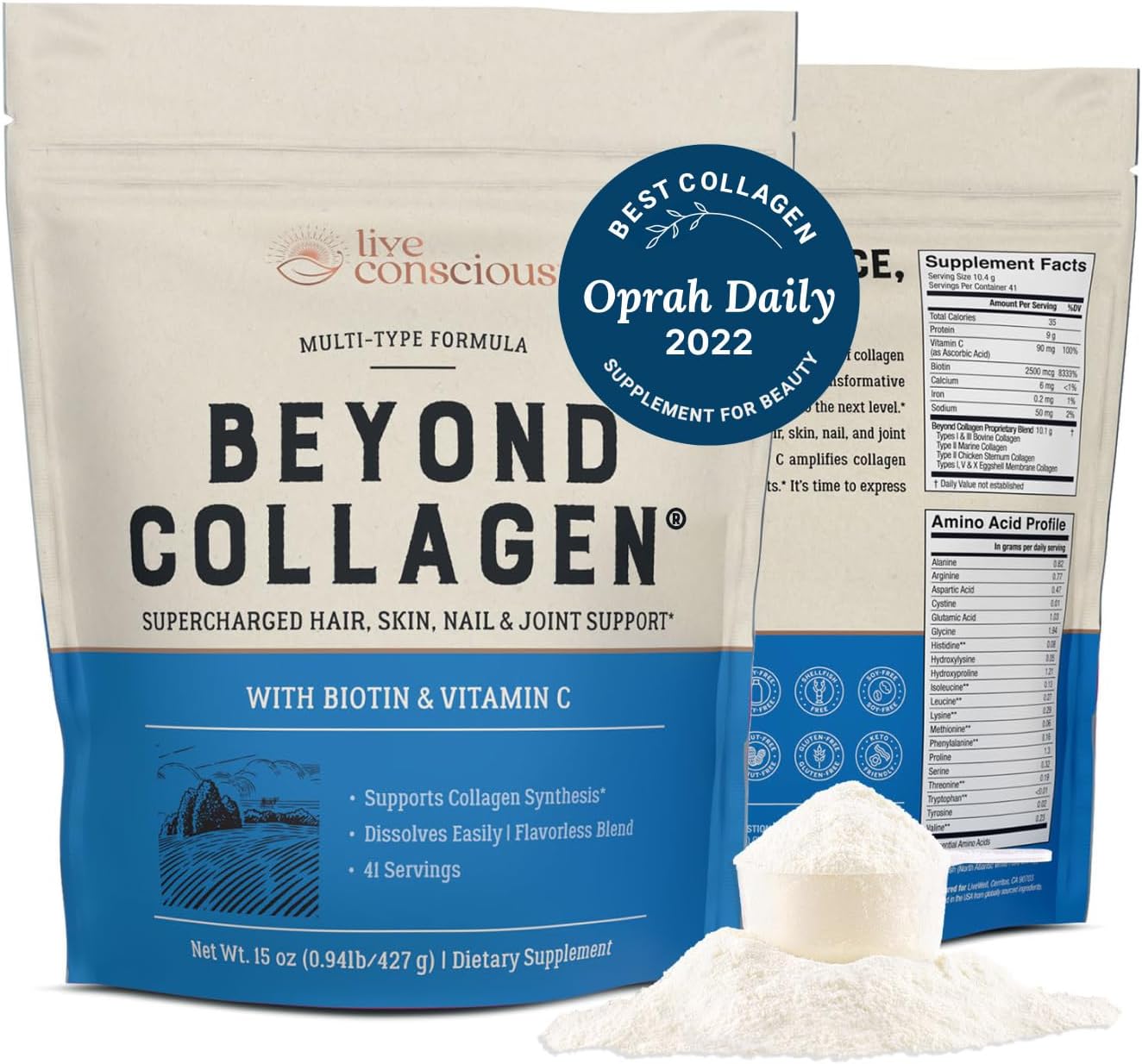 Live Conscious Beyond Collagen Powder & Beyond Hormone | Hair, Skin, Nail, and Joint Support + Promotes Healthy Estrogen Balance for Women - PrimeBioHealth - canada supplements