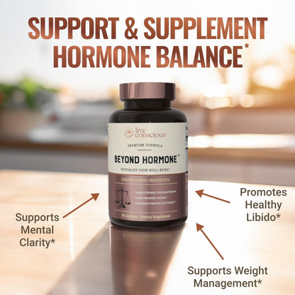 Live Conscious Beyond Collagen Powder & Beyond Hormone | Hair, Skin, Nail, and Joint Support + Promotes Healthy Estrogen Balance for Women - PrimeBioHealth - canada supplements