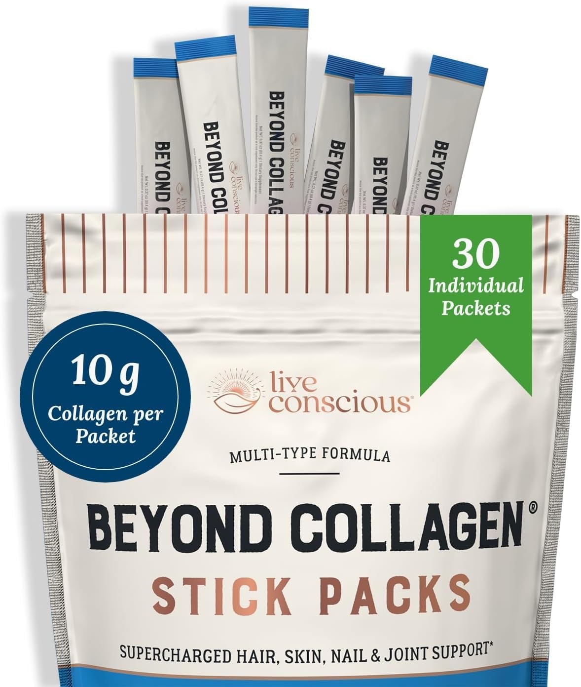 Live Conscious Collagen Peptides Powder - Naturally-Sourced Hydrolyzed Collagen Powder - Hair, Skin, Nail, and Joint Support - Type I & III Grass-Fed Collagen Supplements for Women and Men - 16oz - PrimeBioHealth - canada supplements