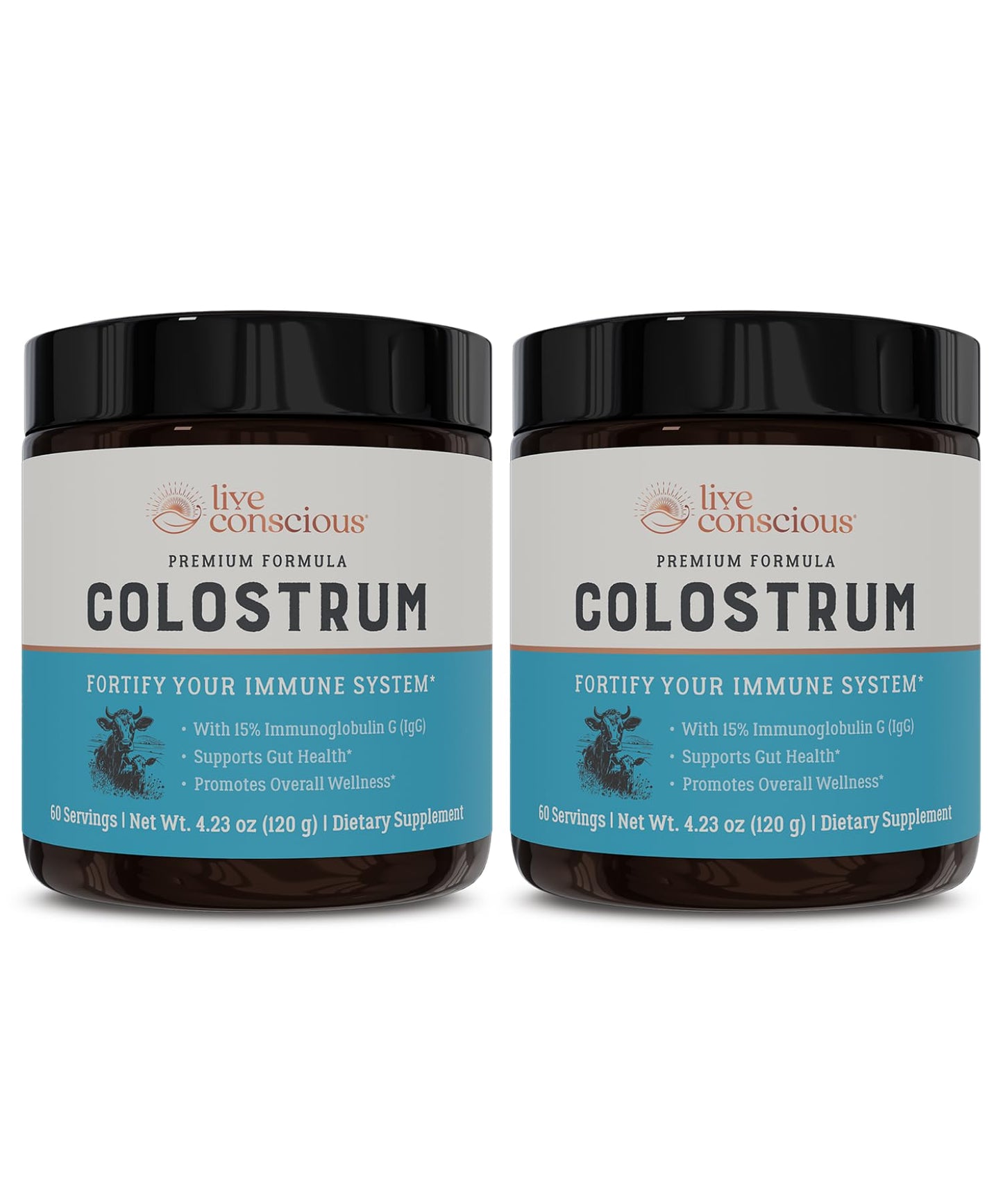 Live Conscious Colostrum Powder - Grass Fed Colostrum Supplement with Lactoferrin for Iron Absorption - Bovine Colostrum an Immune System Supplement - PrimeBioHealth - canada supplements