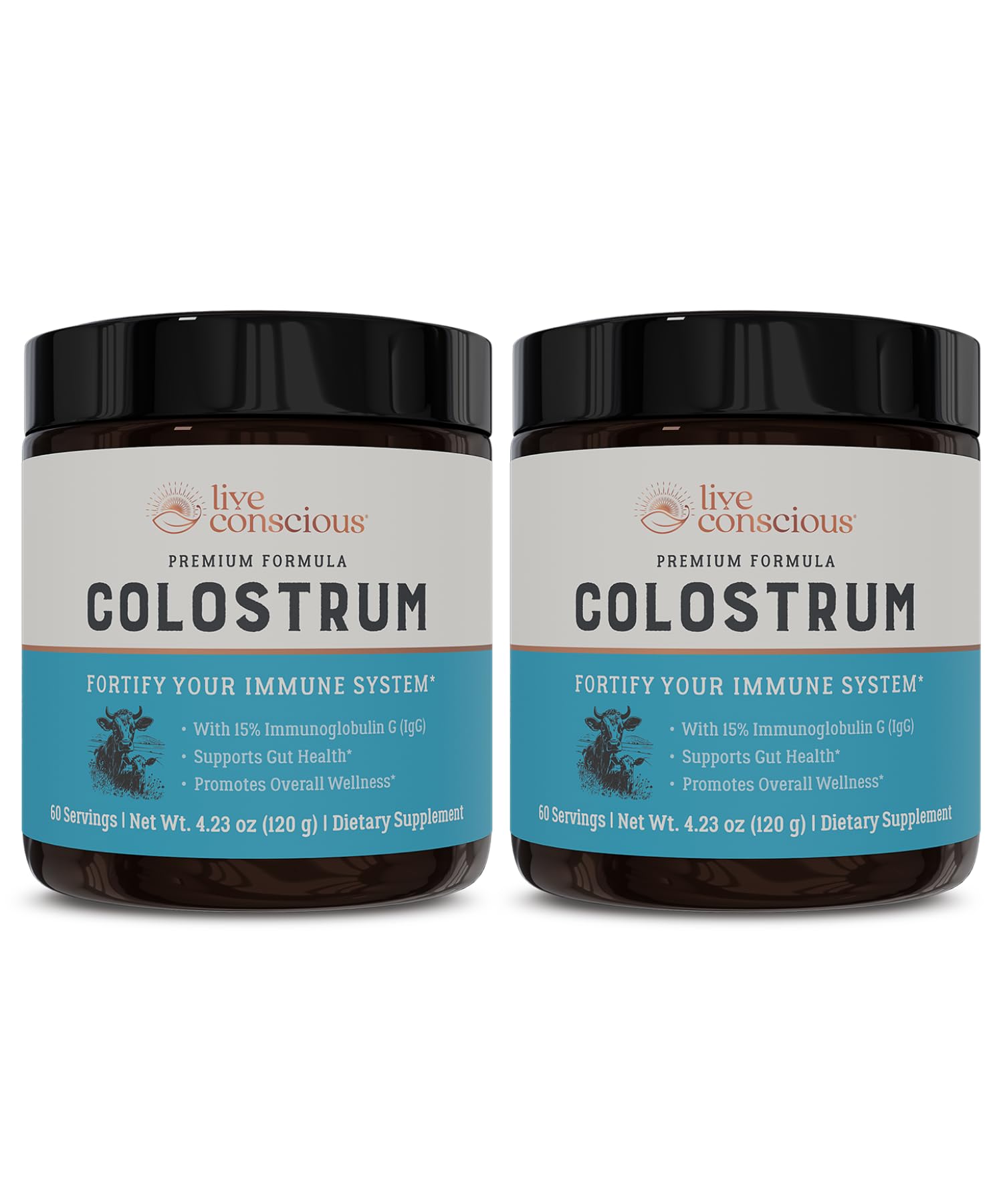 Live Conscious Colostrum Powder - Grass Fed Colostrum Supplement with Lactoferrin for Iron Absorption - Bovine Colostrum an Immune System Supplement - PrimeBioHealth - canada supplements