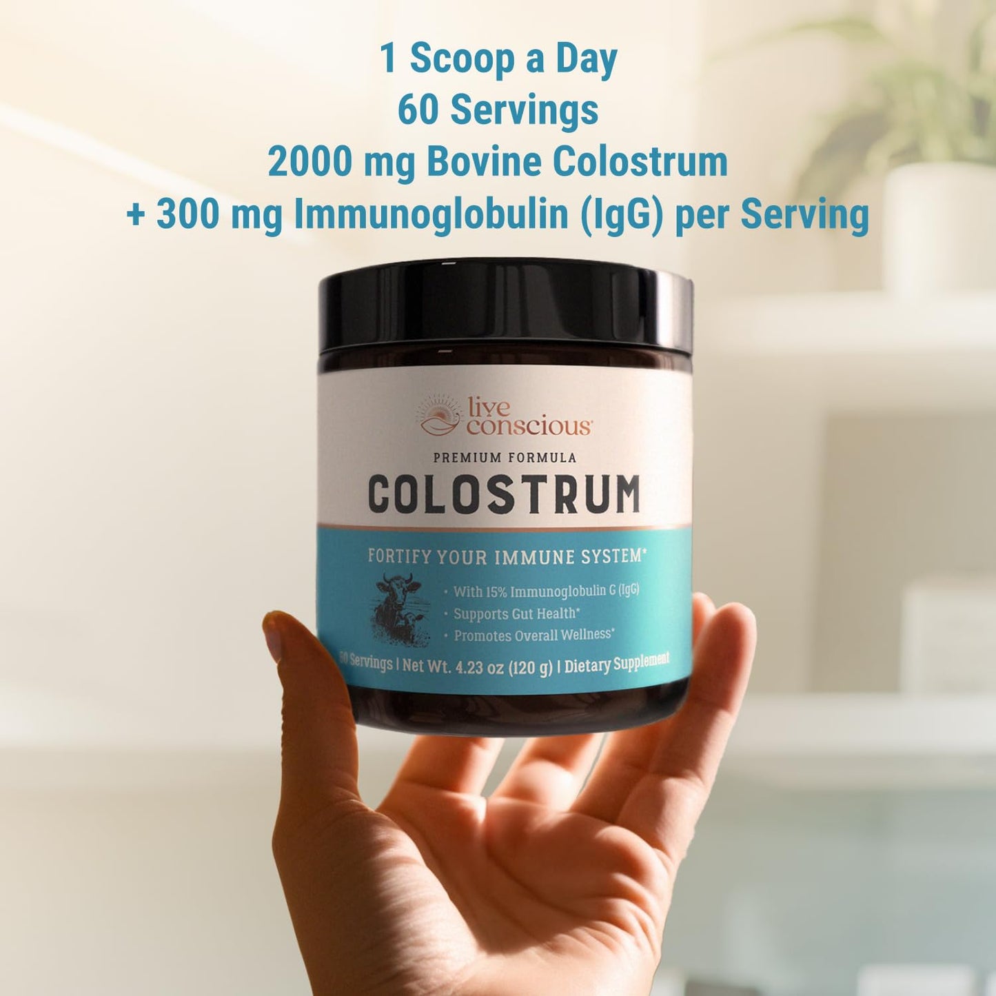 Live Conscious Colostrum Powder - Grass Fed Colostrum Supplement with Lactoferrin for Iron Absorption - Bovine Colostrum an Immune System Supplement - PrimeBioHealth - canada supplements