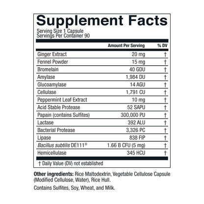 Live Conscious DigestWell Immediate Support - Fast-Acting Digestive Support | Broad Spectrum Enzyme, Probiotic & Herbal Formula - Decreases Everyday Gas & Bloating - 90 Capsules - PrimeBioHealth - canada supplements