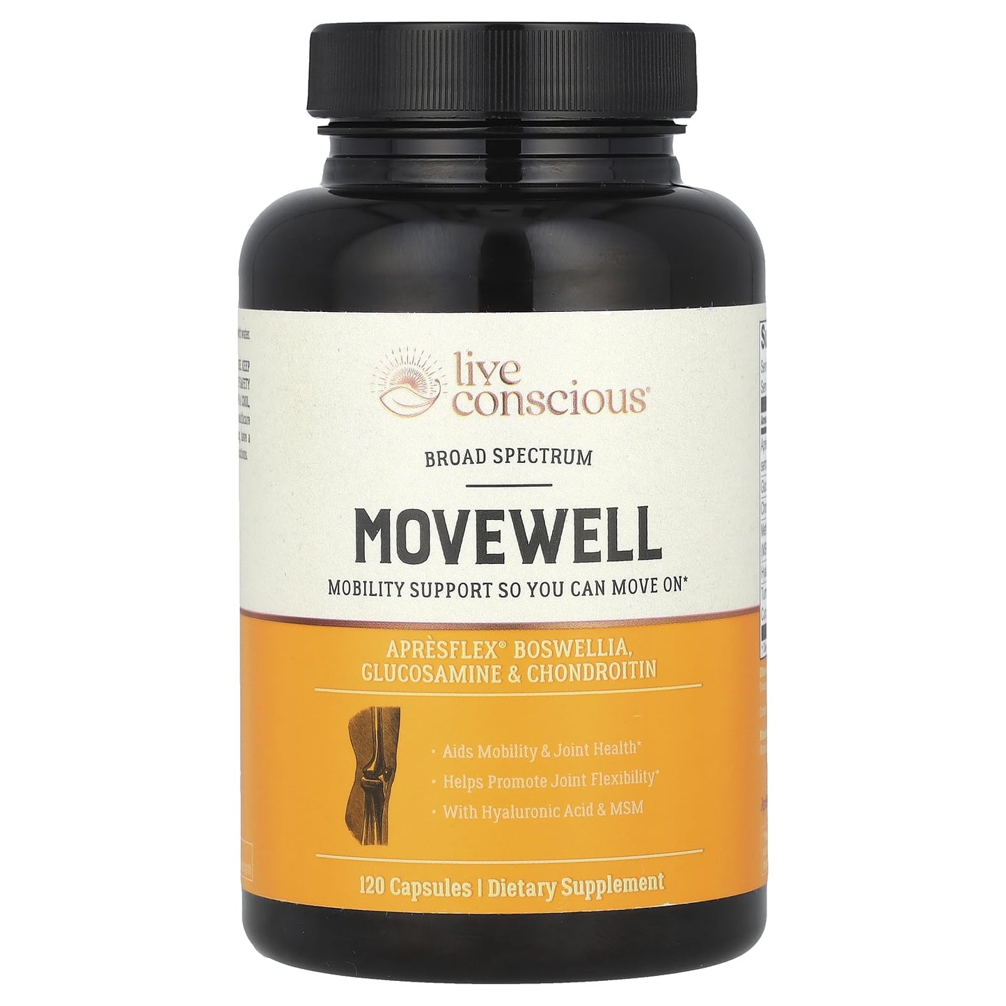 Live Conscious Glucosamine Chondroitin with MSM, Hyaluronic Acid, and More - MoveWell Joint Health Supplement - PrimeBioHealth - canada supplements