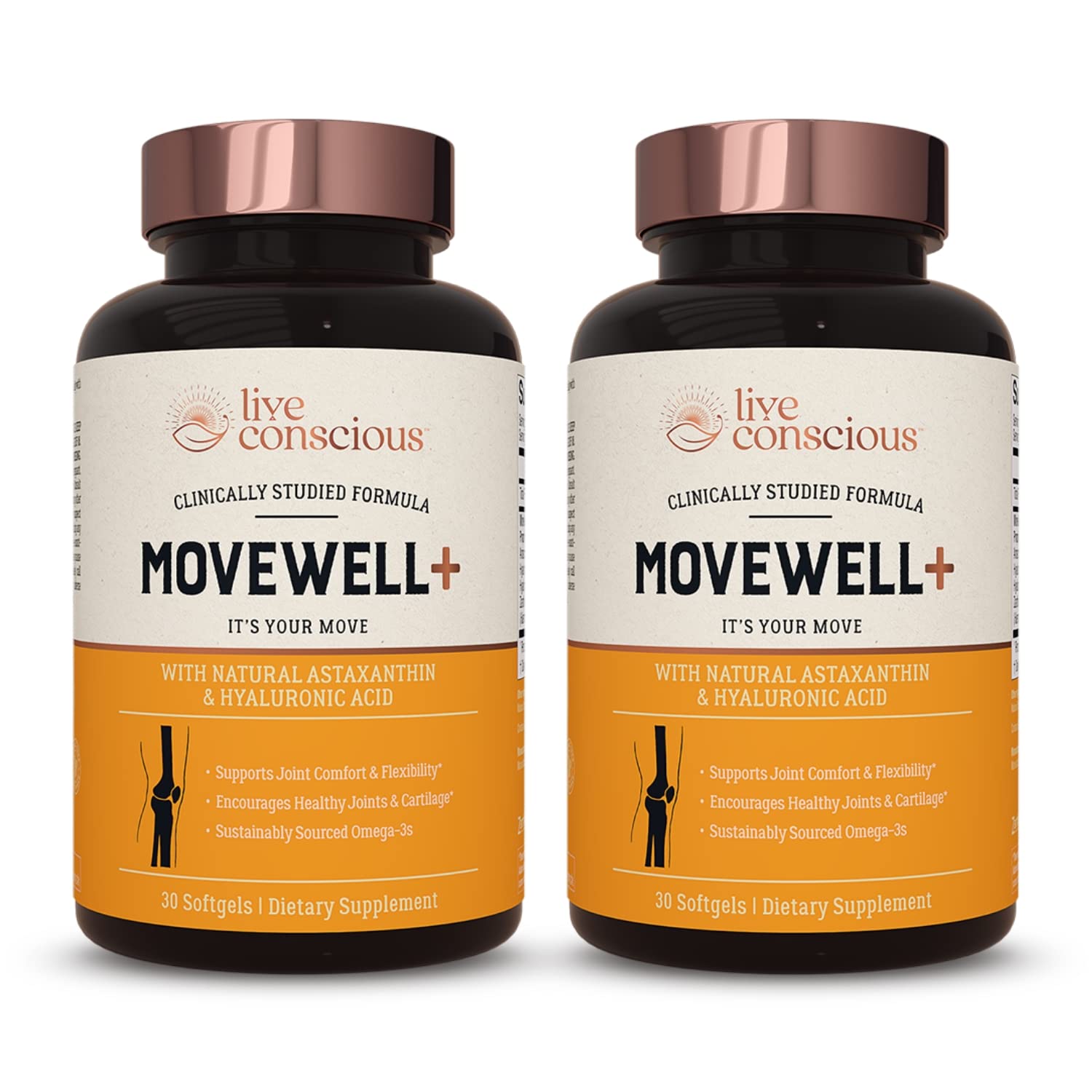 Live Conscious Glucosamine Chondroitin with MSM, Hyaluronic Acid, and More - MoveWell Joint Health Supplement - PrimeBioHealth - canada supplements