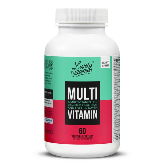 LIVELY VITAMIN CO. Multivitamin - 37 Vitamins Minerals and Extracts - Energy - Memory - Immune Function - Heart- Brain - Focus - Mood - Antioxidants - Dairy Gluten Soy Free - 60 Vegetarian Capsules - PrimeBioHealth - canada supplements