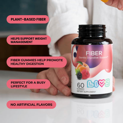 LIVS Fiber Gummies for Adults – Promote Digestive Support & Regularity | Gut Health & Smooth Digestion | Plant-Based Prebiotic | Non-GMO Fiber Supplement - PrimeBioHealth - canada supplements