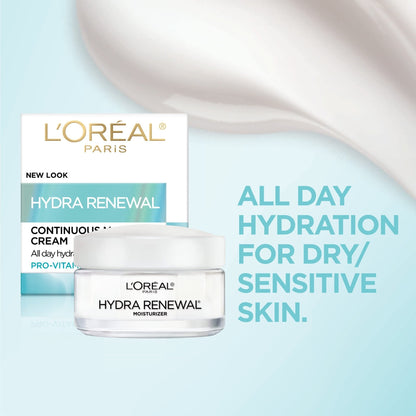 L'Oreal Paris Skincare Hydra-Renewal Face Moisturizer with Pro-Vitamin B5 for Dry Sensitive Skin, All-Day Hydration, 1.7 Oz - PrimeBioHealth - canada supplements