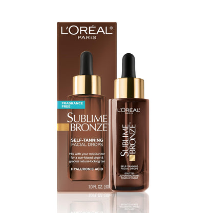 L'Oreal Paris Sublime Bronze Self Tanning Facial Drops with Hyaluronic Acid, Gradual Tan, Fragrance-Free, 1 fl. Oz - PrimeBioHealth - canada supplements