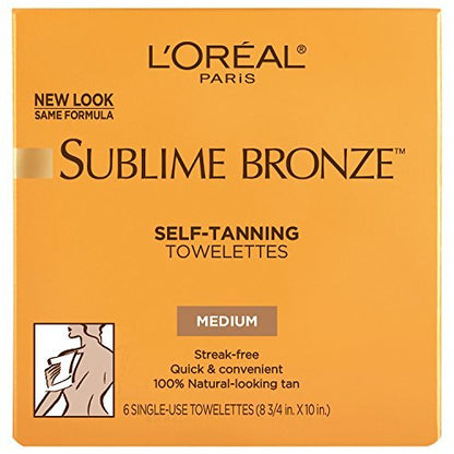 L'Oreal Paris Sublime Bronze Self Tanning Towelettes, Streak-Free, Natural Looking Tan, 6 ct - PrimeBioHealth - canada supplements