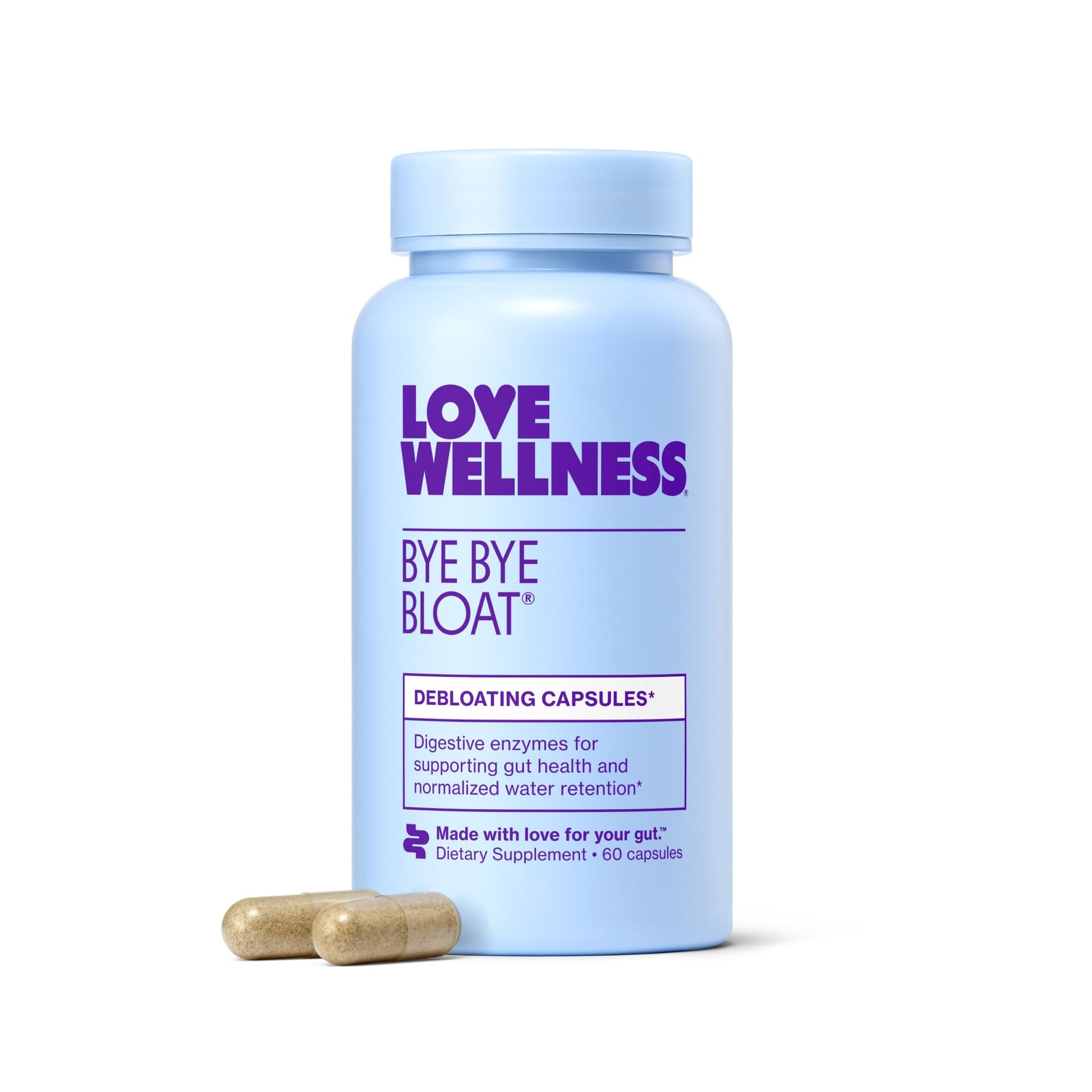 Love Wellness Bye Bye Bloat | Digestive Enzymes for Fast Acting Bloating Relief for Women | Helps Reduce Water Retention & Gas Relief | Supports Digestive Health - PrimeBioHealth - canada supplements
