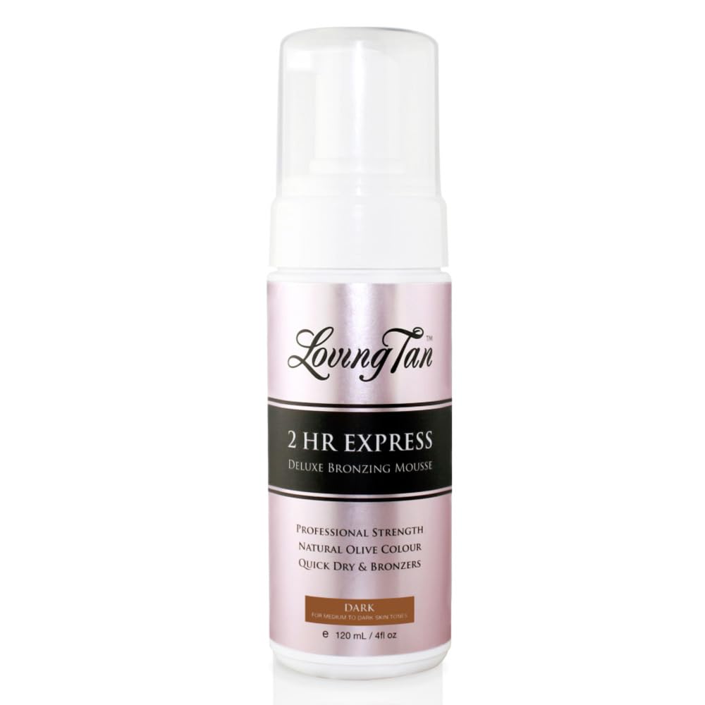 Loving Tan 2 HR Express Self Tanning Mousse, Dark - Streak Free, Natural, Professional Quality - 5+ Sunless Self Tanner - PrimeBioHealth - canada supplements