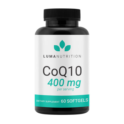 Luma Nutrition CoQ10 400mg Softgels - High-Absorption Coenzyme Q10 - Co Q-10 200mg / 400mg Per Serving - Heart Health - 60 Liquid Softgels - PrimeBioHealth - canada supplements