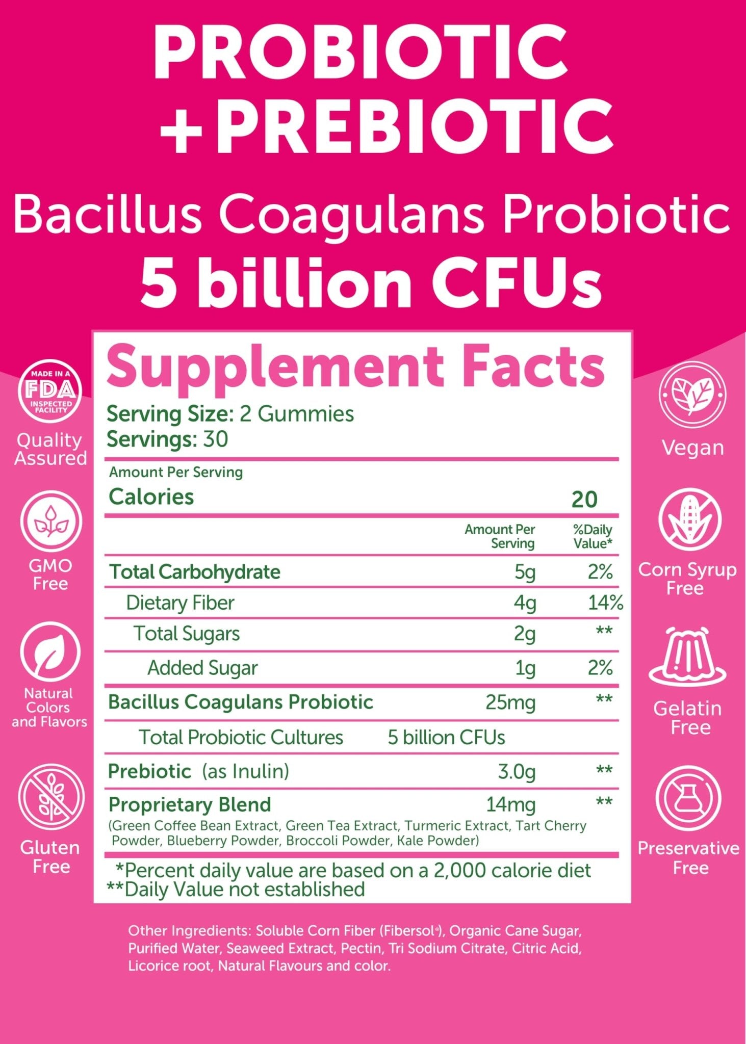 Lunakai USA Made Prebiotic + Probiotic Gummies for Women and Men - High Potency 5 Billion CFUs with Fibers - PrimeBioHealth - canada supplements