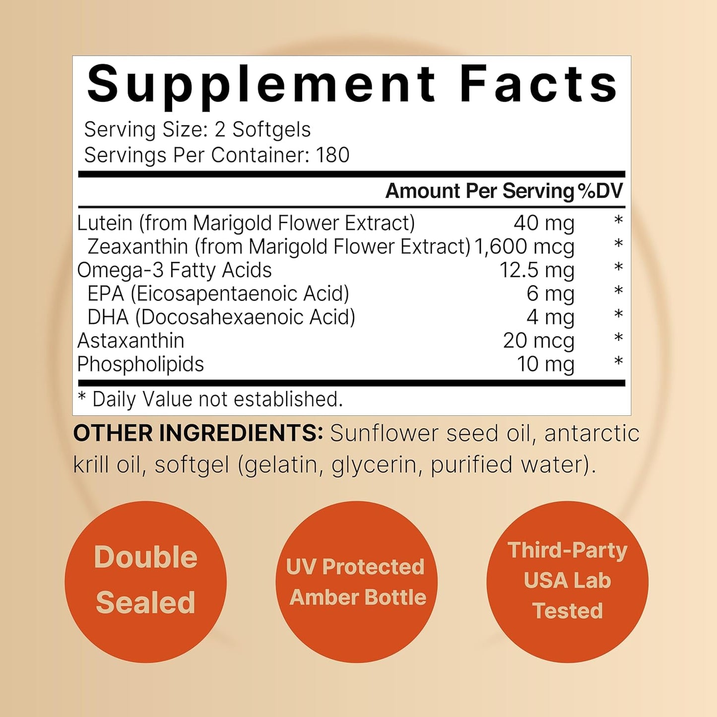 Lutein 40mg + Zeaxanthin 1,600mcg, 360 Softgels | 4-in-1 Formula with Astaxanthin, Omega-3 & Phospholipids | Marigold Flower Extract | Supports Eye, Brain & Vision Health | Non-GMO, Gluten Free - PrimeBioHealth - canada supplements
