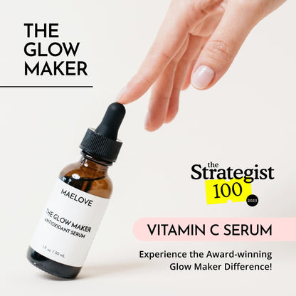 MAELOVE Glow Maker Vitamin C Serum with Vitamin E, Ferulic Acid & Hyaluronic Acid, Award-Winning Brightening - PrimeBioHealth - canada supplements