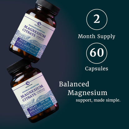 Magnesium Citrate Complex 500 MG for Constipation & Digestion Support | High Absorption Magnesium Supplement | Citrato de Magnesio | Calm & Relaxation - PrimeBioHealth - canada supplements