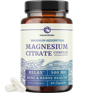 Magnesium Citrate Complex 500 MG for Constipation & Digestion Support | High Absorption Magnesium Supplement | Citrato de Magnesio | Calm & Relaxation - PrimeBioHealth - canada supplements
