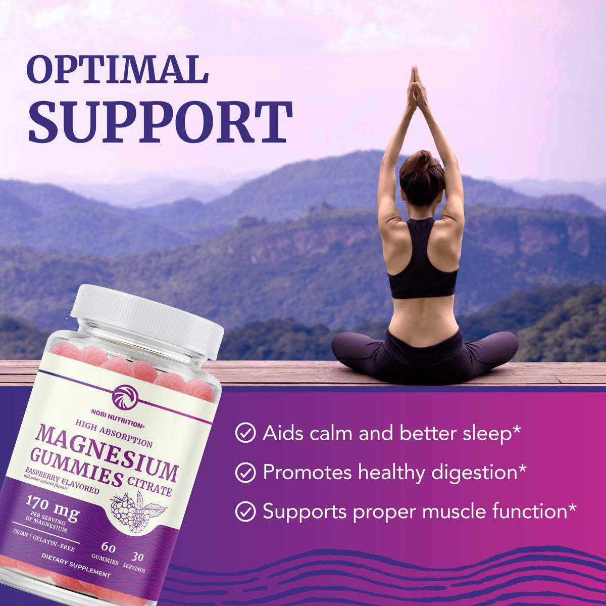 Magnesium Citrate Gummies | Extra Strength for Calm, Relaxation & Digestion | High Absorption Magnesium Gummies for Adults | Vegan, Non-GMO - PrimeBioHealth - canada supplements