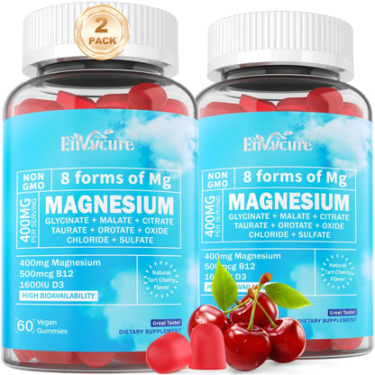 Magnesium Complex Gummies 400mg | as 8 Forms of Magnesium Glycinate, Malate, Citrate, Taurate, Oxide & More | w/Ashwagandha Extract, D3 & B12 Supports for Calm, Zzz - PrimeBioHealth - canada supplements