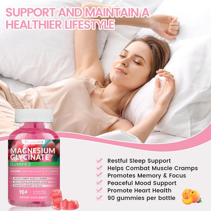 Magnesium Glycinate Gummies 1000mg, High Absorption Sugar Free Magnesium Potassium Supplement for Relaxation - PrimeBioHealth - canada supplements