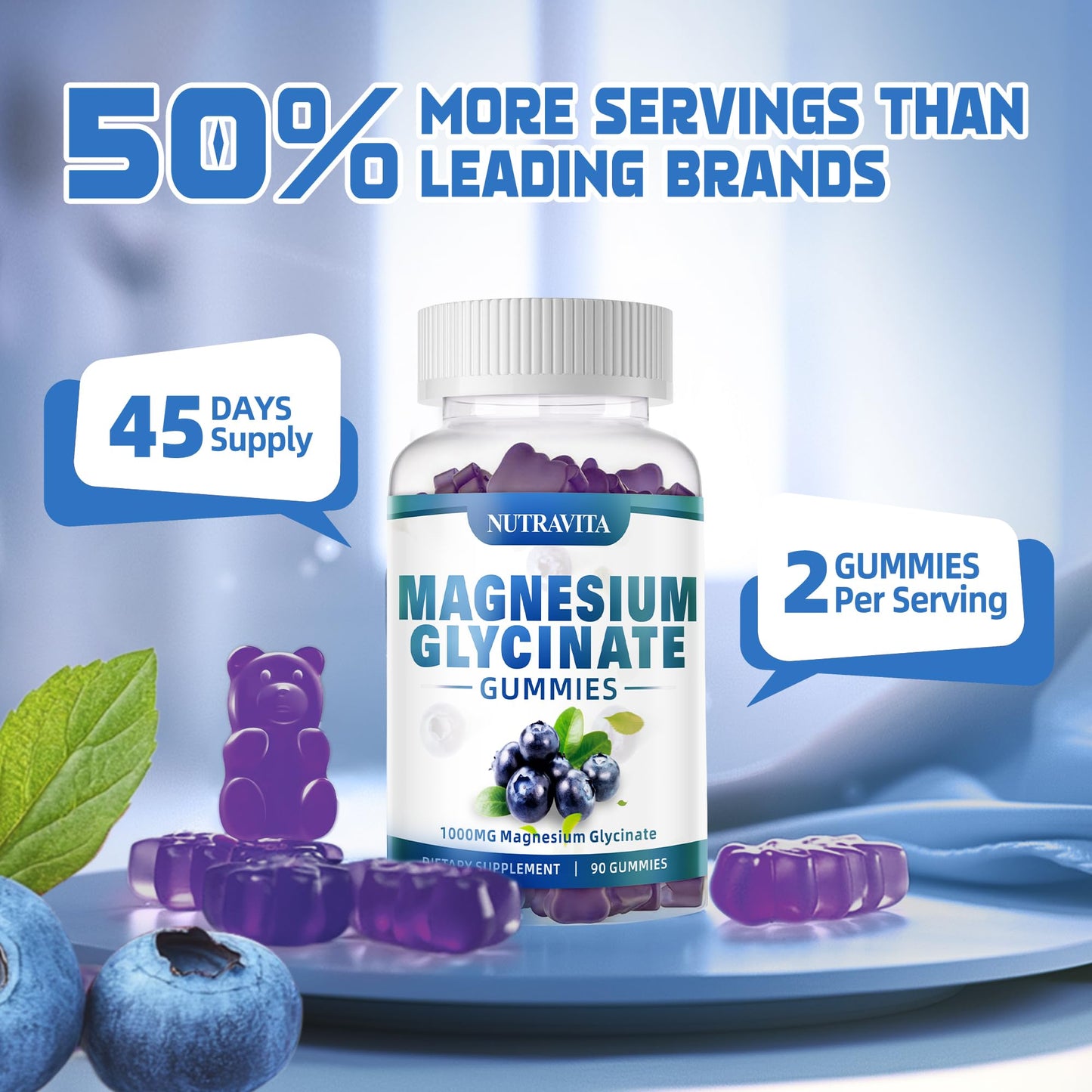 Magnesium Glycinate Gummies 1000mg with Magnesium L-Threonate,Chelated Magnesium Potassium Complex Supplement with VitD, B6, CoQ10, Calcium,Supports for Memory - PrimeBioHealth - canada supplements
