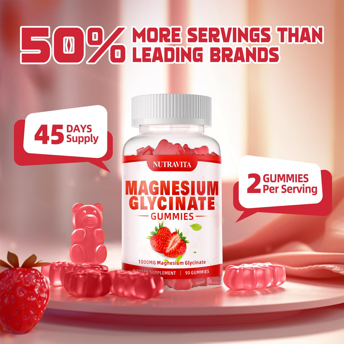 Magnesium Glycinate Gummies 1000mg with Magnesium L-Threonate,Chelated Magnesium Potassium Complex Supplement with VitD, B6, CoQ10, Calcium,Supports for Memory - PrimeBioHealth - canada supplements