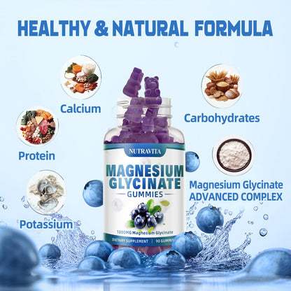 Magnesium Glycinate Gummies 1000mg with Magnesium L-Threonate,Chelated Magnesium Potassium Complex Supplement with VitD, B6, CoQ10, Calcium,Supports for Memory - PrimeBioHealth - canada supplements