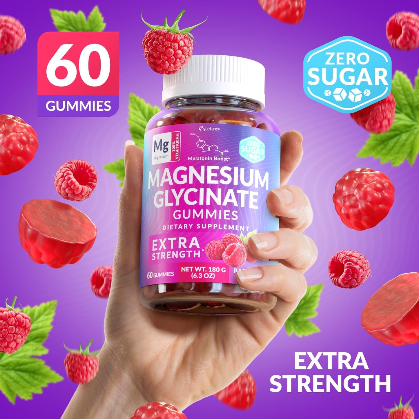 Magnesium Glycinate Gummies 400mg, Muscle Support and Relaxation, Magnesium Supplement for Women, Men and Kids, High Absorption, Sugar Free, - PrimeBioHealth - canada supplements