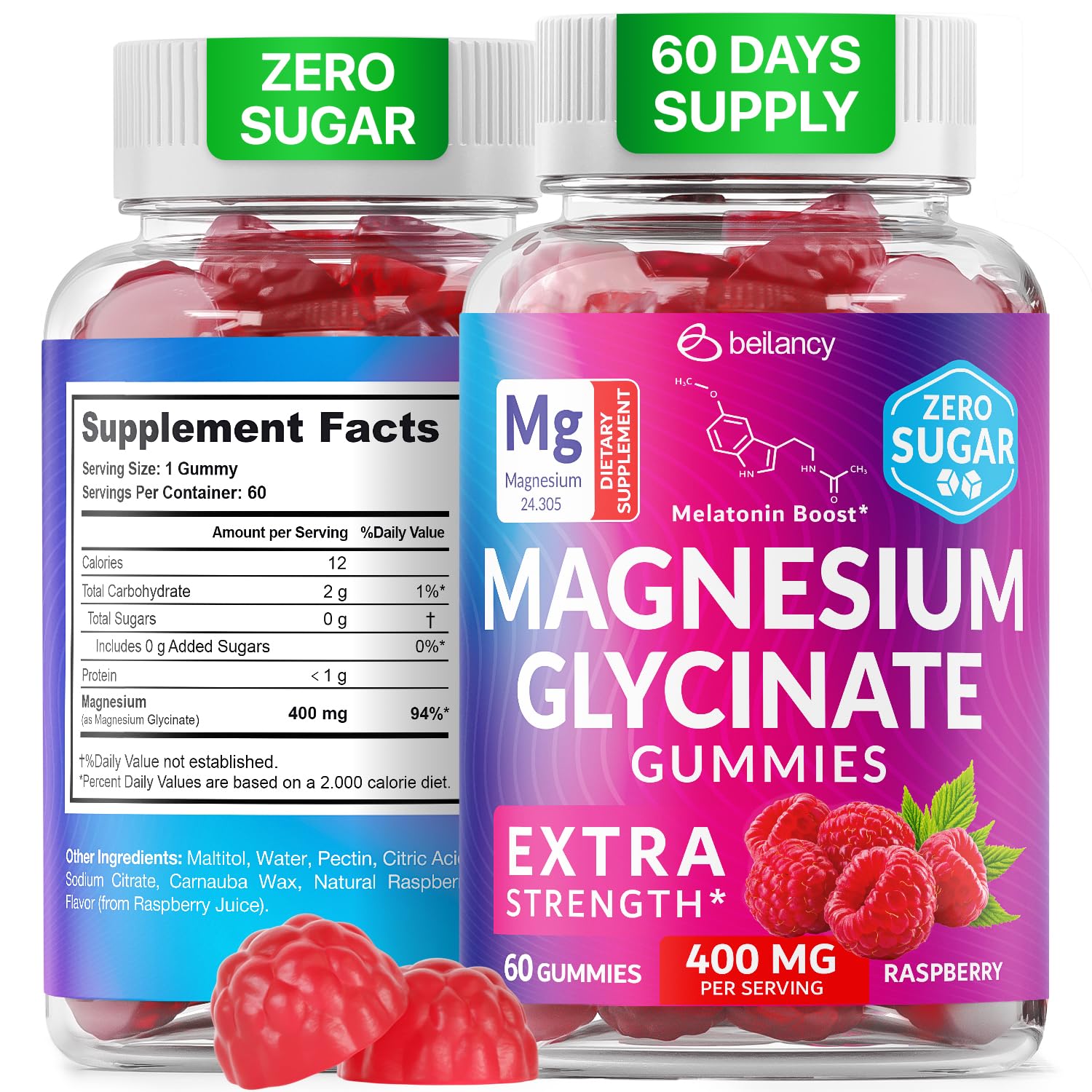 Magnesium Glycinate Gummies 400mg, Muscle Support and Relaxation, Magnesium Supplement for Women, Men and Kids, High Absorption, Sugar Free, - PrimeBioHealth - canada supplements