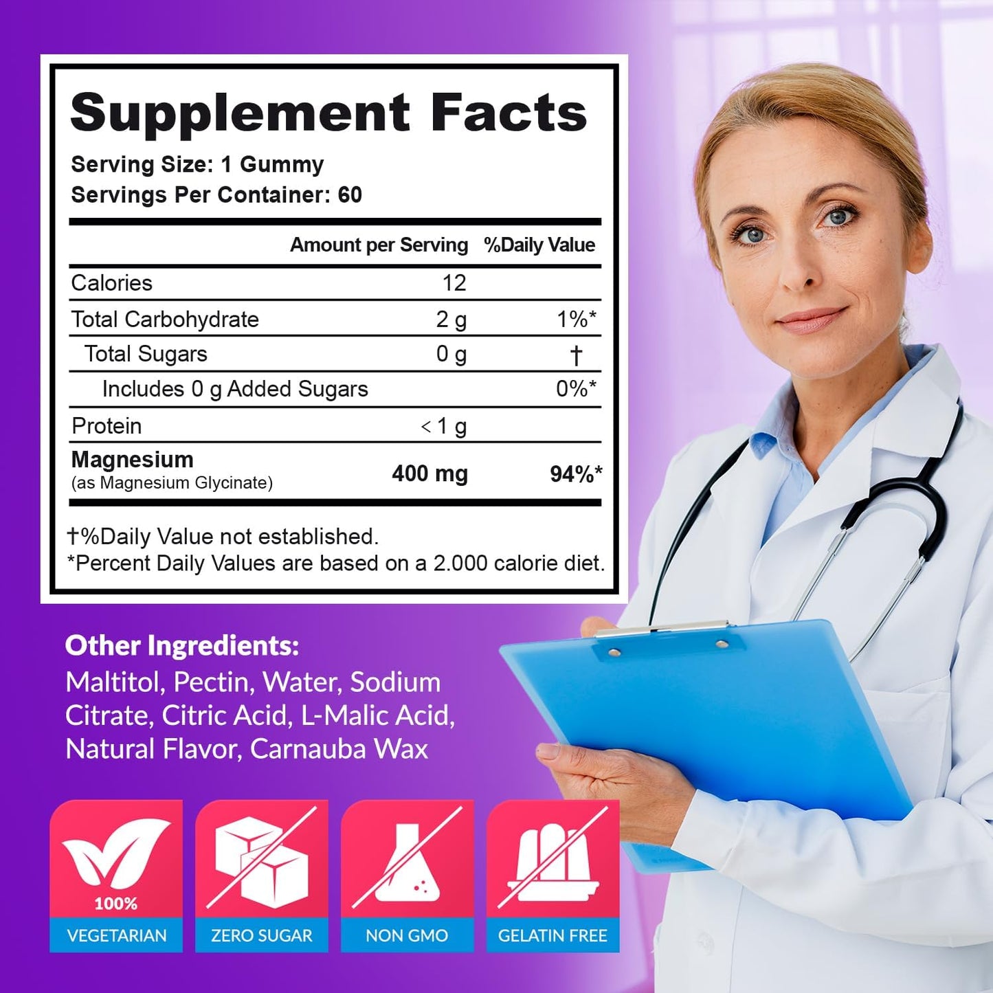Magnesium Glycinate Gummies 400mg, Muscle Support and Relaxation, Magnesium Supplement for Women, Men and Kids, High Absorption, Sugar Free, - PrimeBioHealth - canada supplements