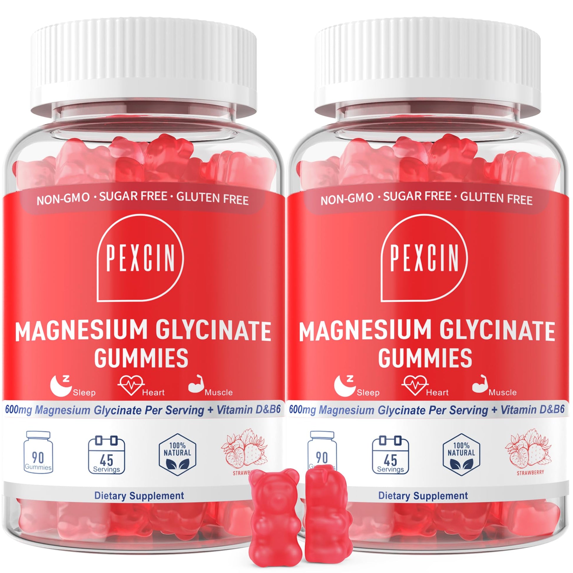 Magnesium Glycinate Gummies for Adults & Kids, 1000mg High Absorption Magnesium Complex Supplement, Sugar Free with Potassium,Vitamins for Calm, Sleep Supprt - PrimeBioHealth - canada supplements