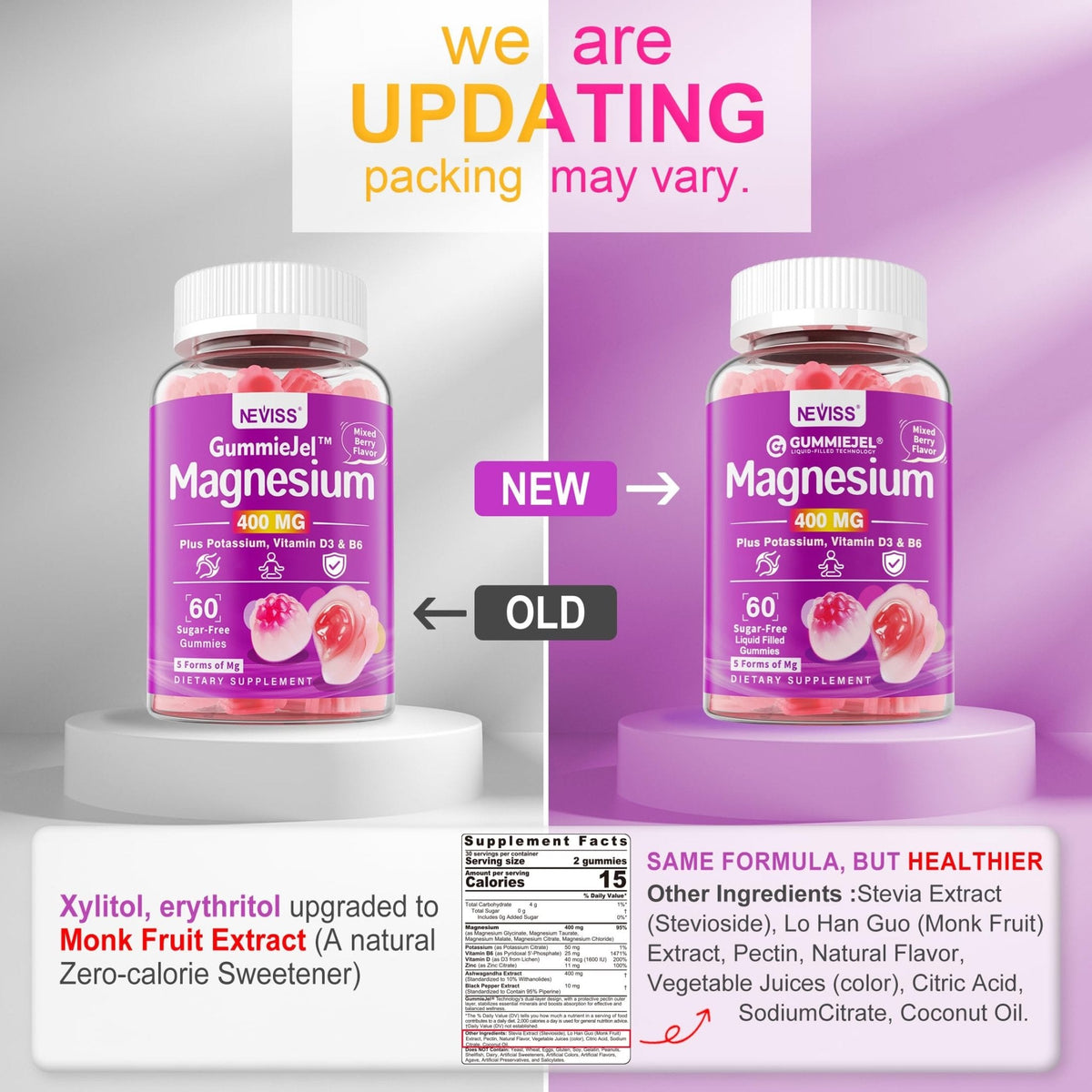 Magnesium Gummies 400mg | 5-in-1 Magnesium Complex for Women & Men: Mag Glycinate, Citrate, Malate, Chloride & Taurate | w/Ashwagandha, D3 & Zinc for Relaxtion, - PrimeBioHealth - canada supplements