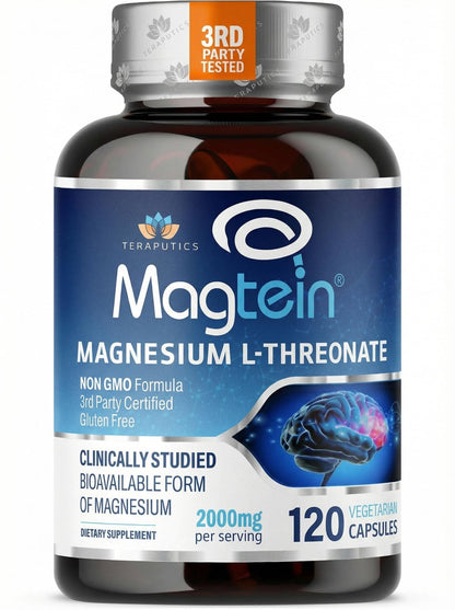 Magnesium L Threonate, Magtein, Brain Supplement for Memory, Focus, Sleep and Cognitive Support, High Absorption Magnesium L-Threonate, Non-GMO - PrimeBioHealth - canada supplements