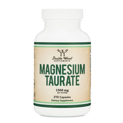 Magnesium Taurate Supplement for Cardiovascular Health to Boost Magnesium Levels (1,500mg per Serving, 210 Vegan Capsules) Non-GMO, Gluten Free - PrimeBioHealth - canada supplements