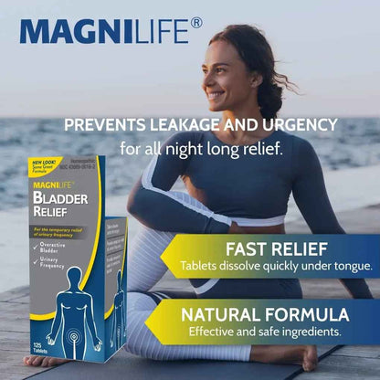 MagniLife Bladder Relief Tablets (125 Ct), Fast-Dissolving Homeopathic Support for Overactive Bladder, Leaks from Sneezing, Coughing or Movement, Daily Use Formula Safe for Men & Women
