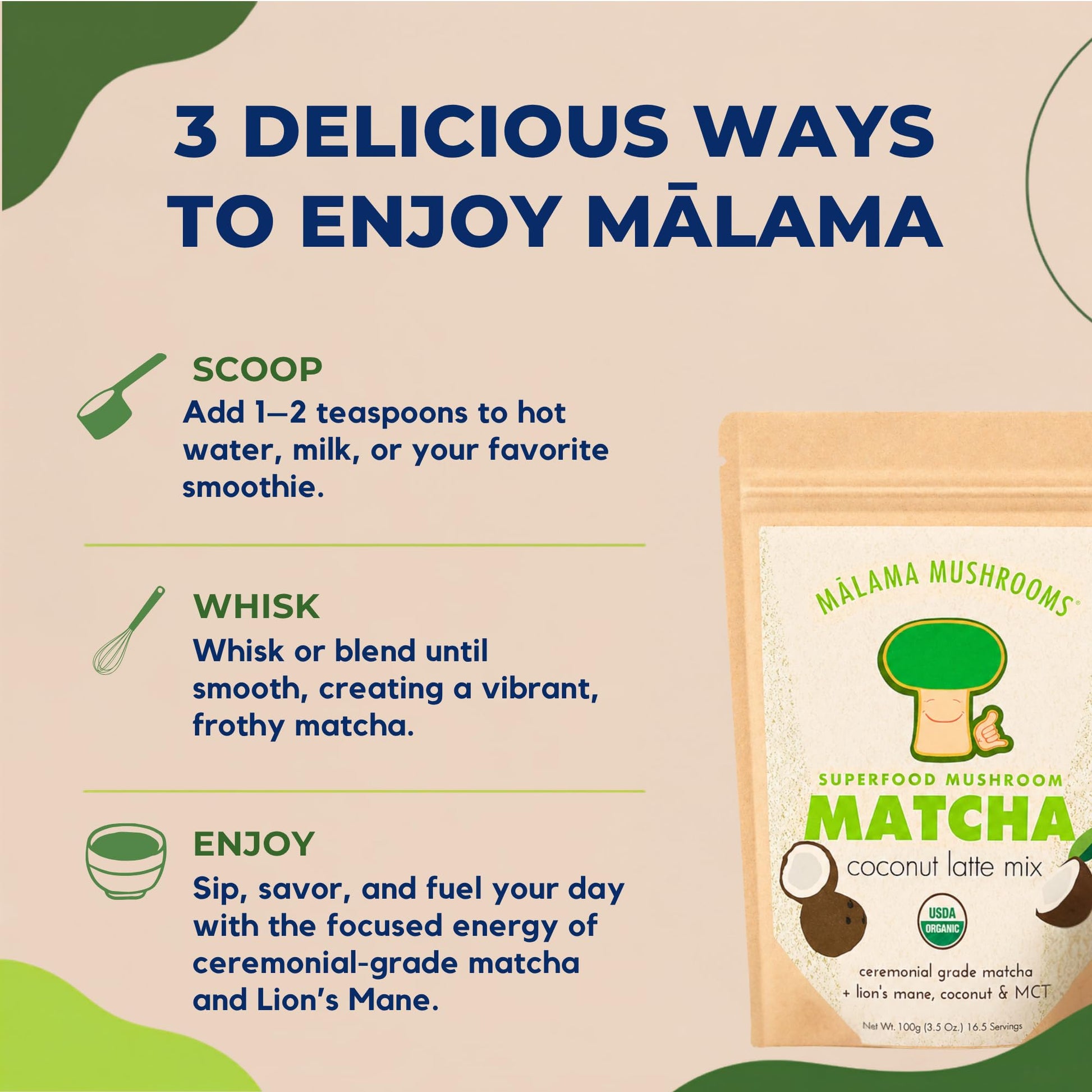 Malama Ceremonial Grade Matcha Powder - Premium Japanese Matcha Green Tea Powder with Organic Lion’s Mane Extract - Organic, Gluten-Free, Vegan, & Unsweetened (2.1 oz) for Energy & Focus - PrimeBioHealth - canada supplements