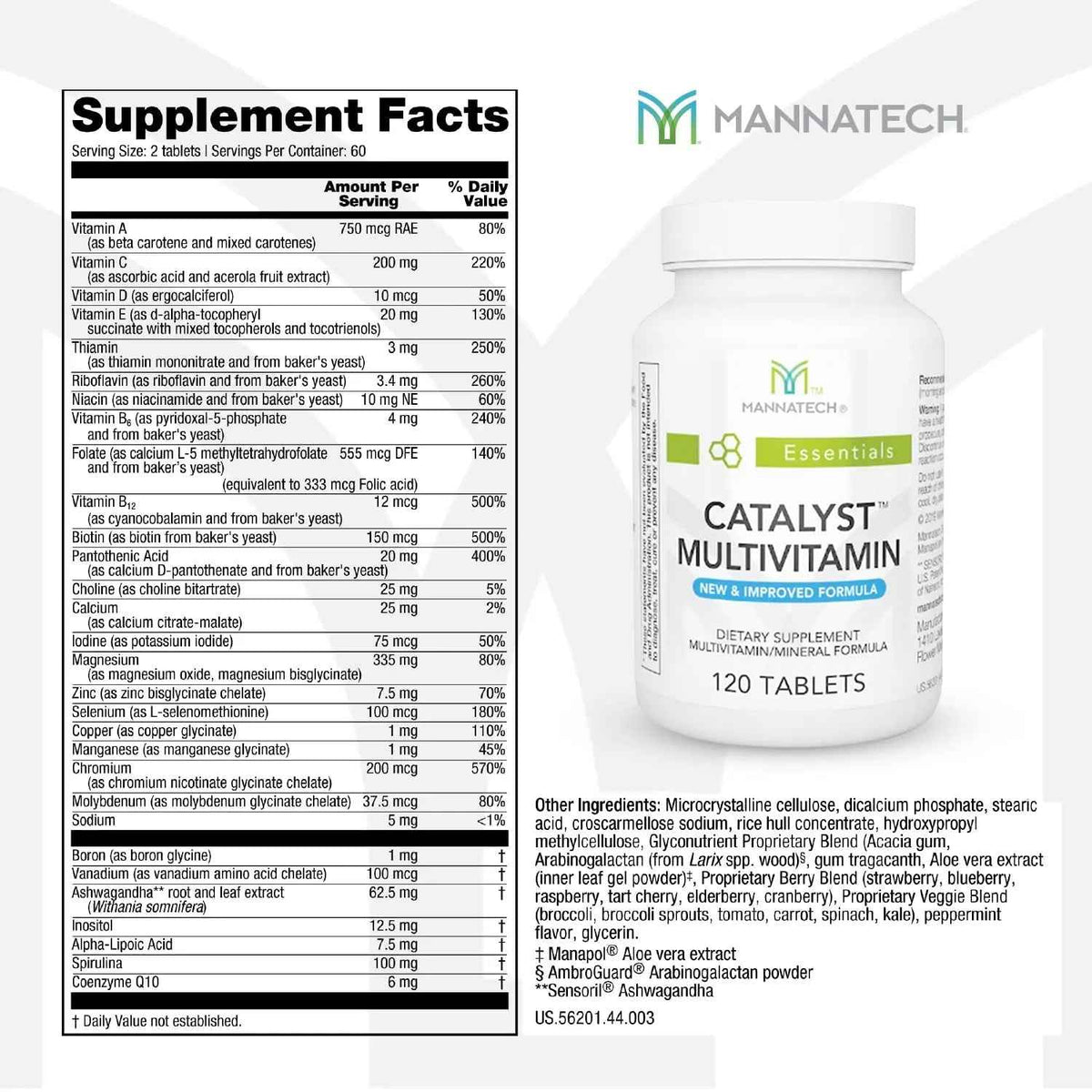Mannatech Catalyst Multivitamin 120 Tablets, Maximize Your Multivitamin. Provides Antioxidants Vitamin A, Vitamin C, and Vitamin E