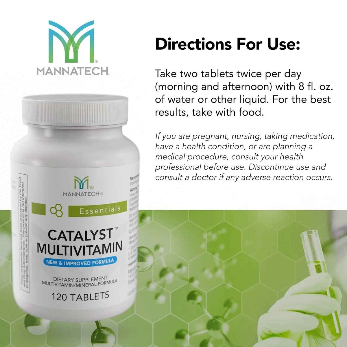 Mannatech Catalyst Multivitamin 120 Tablets, Maximize Your Multivitamin. Provides Antioxidants Vitamin A, Vitamin C, and Vitamin E