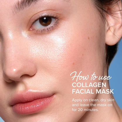 MAREE Collagen Facial Mask with Hyaluronic Acid — Sheet Face Mask Skincare — Centella Asiatica, Green & Red Algae Extract - PrimeBioHealth - canada supplements