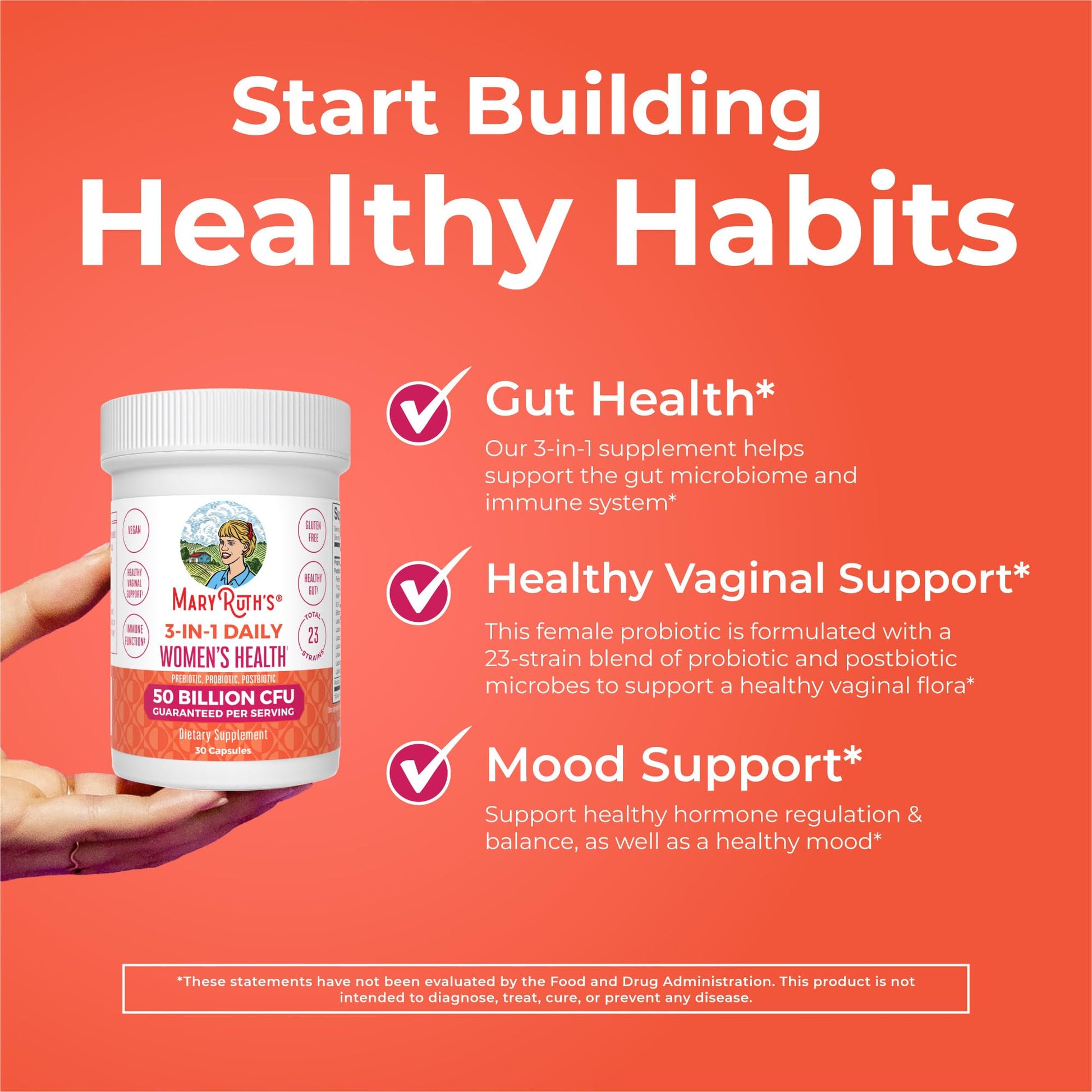 MARYRUTH'S 3-in-1 Daily Health Probiotics for Women | Hormone Support & Gut Health Supplement for Women | Women’s Probiotic - PrimeBioHealth - canada supplements