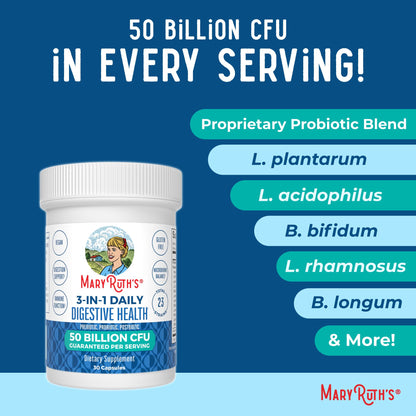 MARYRUTH'S 3-in-1 Probiotics for Digestive Health | Prebiotic & Postbiotic | Gut Health Supplement for Women & Men | 23 Unique Strains - PrimeBioHealth - canada supplements