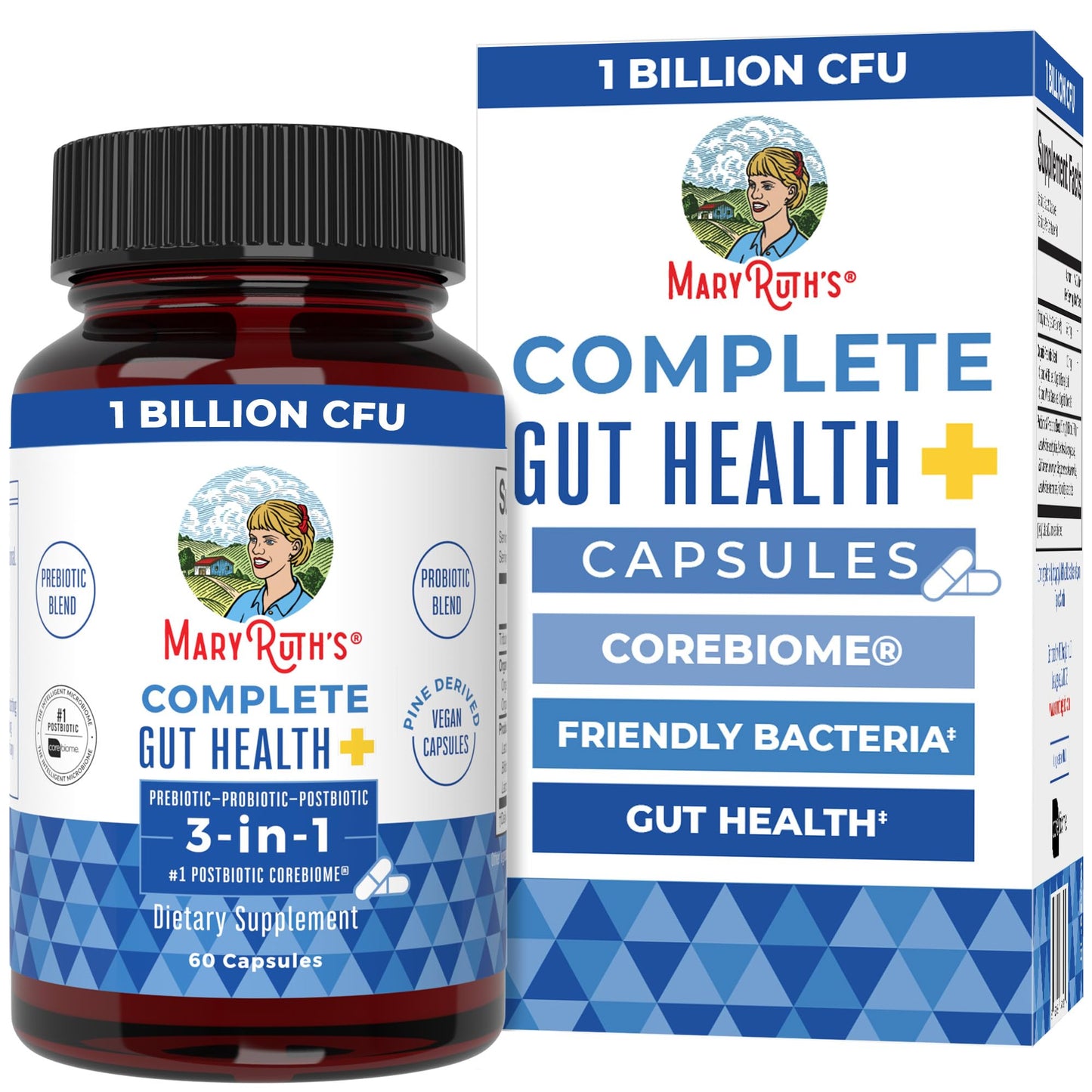 MARYRUTH'S Complete Gut Health+ Capsules | 5 Probiotic Blend | Butyrate | Corebiome® | Vegan Gut Support | Support Gastrointestinal Health & Microbiome - PrimeBioHealth - canada supplements