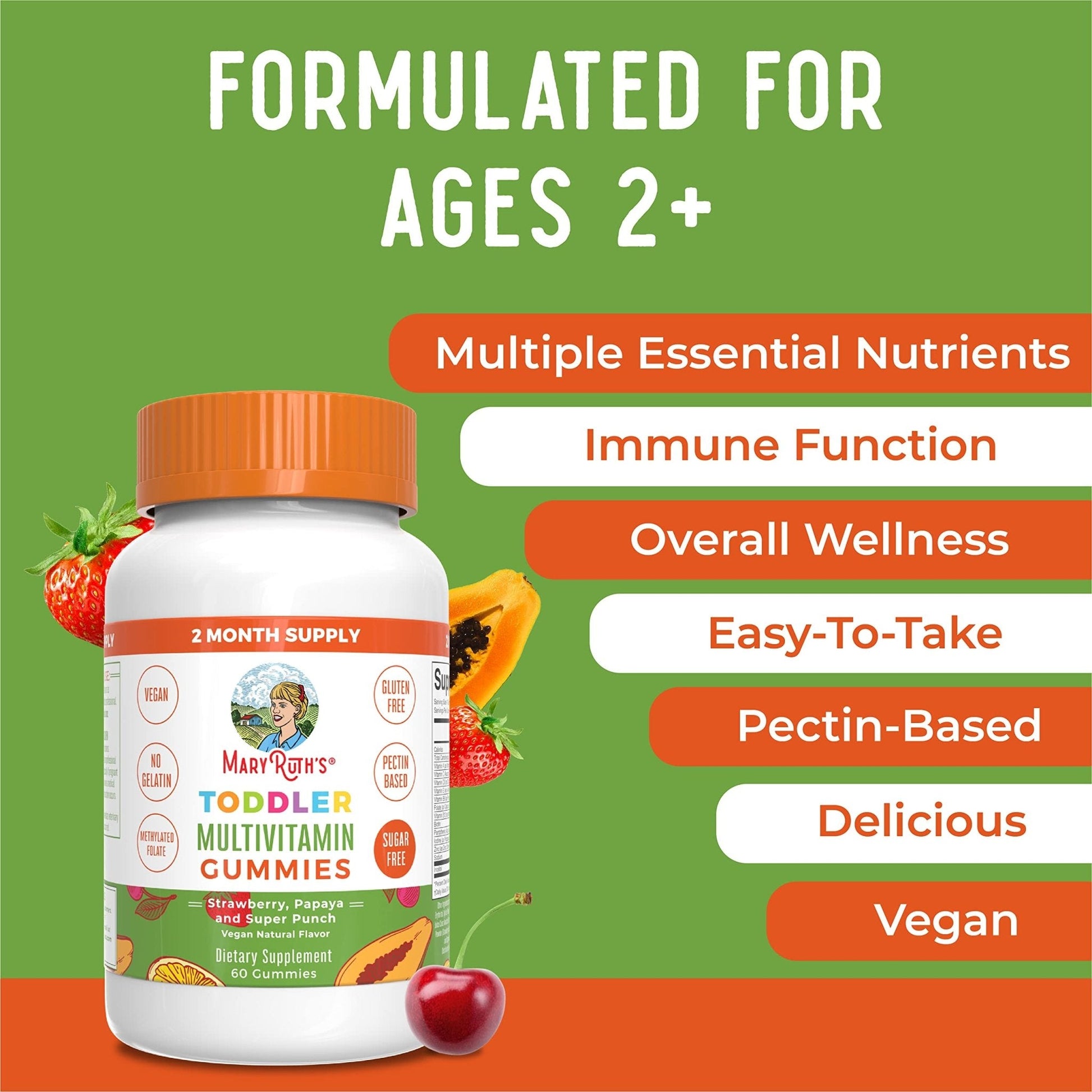 MARYRUTH'S Kids Vitamins | Multi | Sugar Free | 2 Month Supply | Kids Multivitamin Gummies for Ages 2+ | Vegan | Only 1 Gummy a Day | 60 Count - PrimeBioHealth - canada supplements