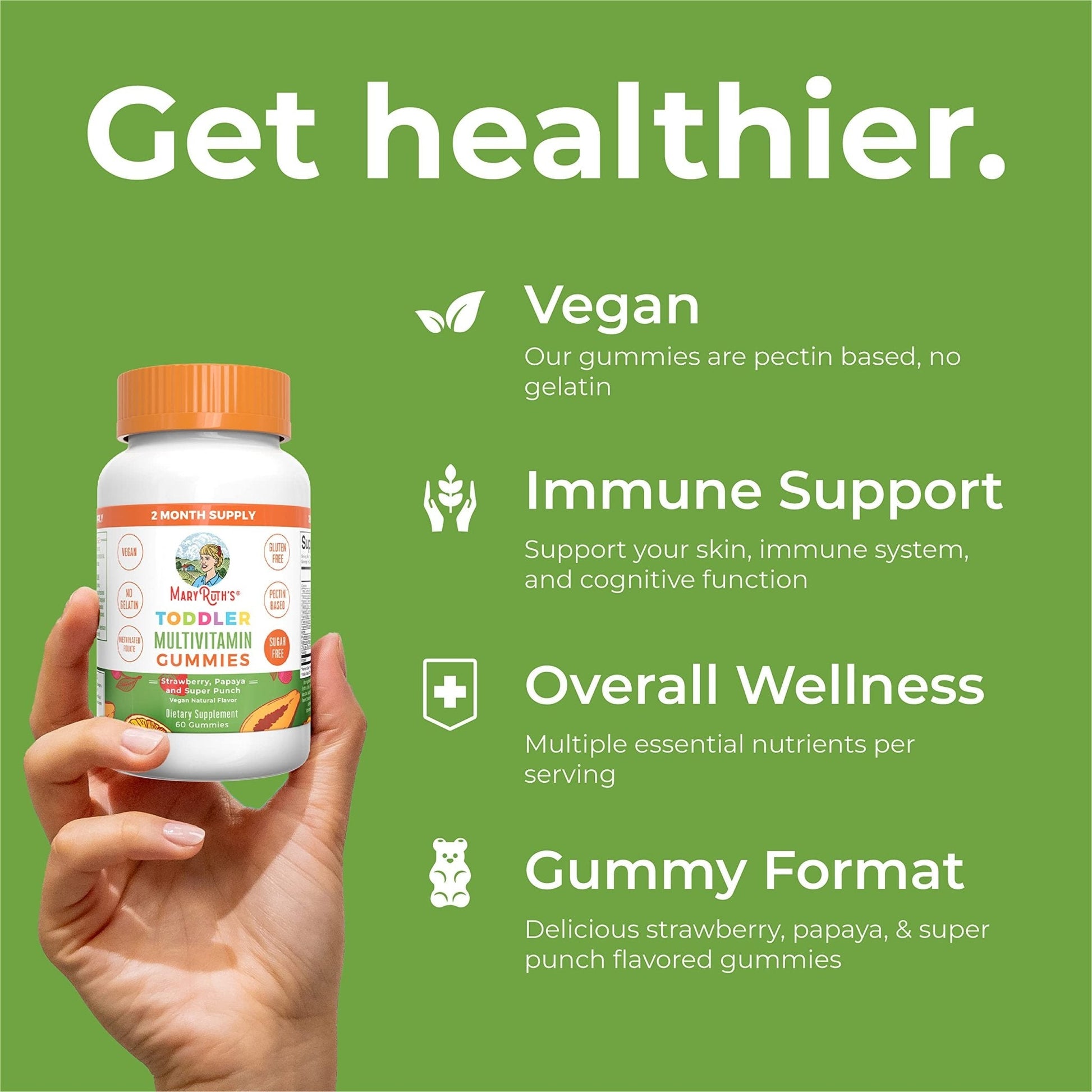 MARYRUTH'S Kids Vitamins | Multi | Sugar Free | 2 Month Supply | Kids Multivitamin Gummies for Ages 2+ | Vegan | Only 1 Gummy a Day | 60 Count - PrimeBioHealth - canada supplements