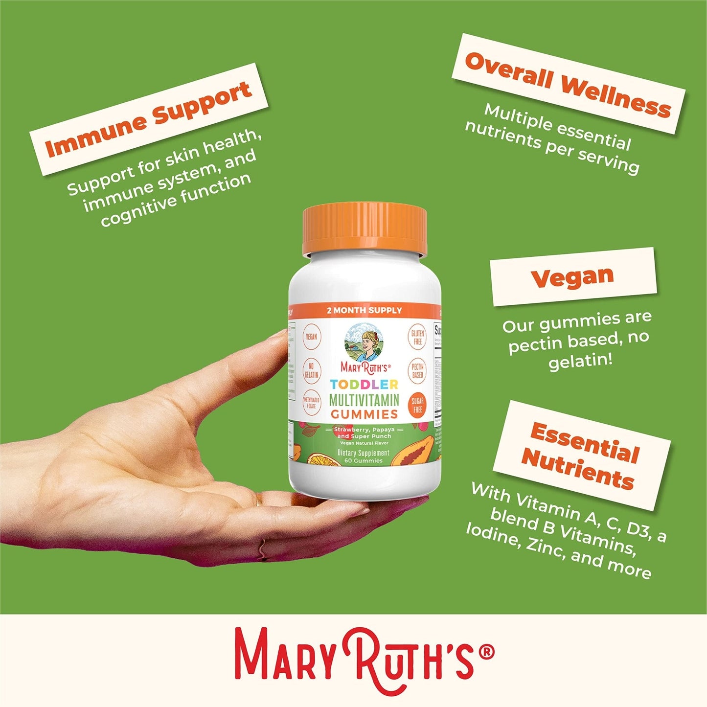 MARYRUTH'S Kids Vitamins | Multi | Sugar Free | 2 Month Supply | Kids Multivitamin Gummies for Ages 2+ | Vegan | Only 1 Gummy a Day | 60 Count - PrimeBioHealth - canada supplements