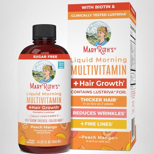 MARYRUTH'S Liquid Multivitamin+Hair Growth | Biotin 10000mcg | Lustriva Hair Growth Supplement | Clinically Tested in Women for Thicker Hair&Facial Wrinkle - PrimeBioHealth - canada supplements
